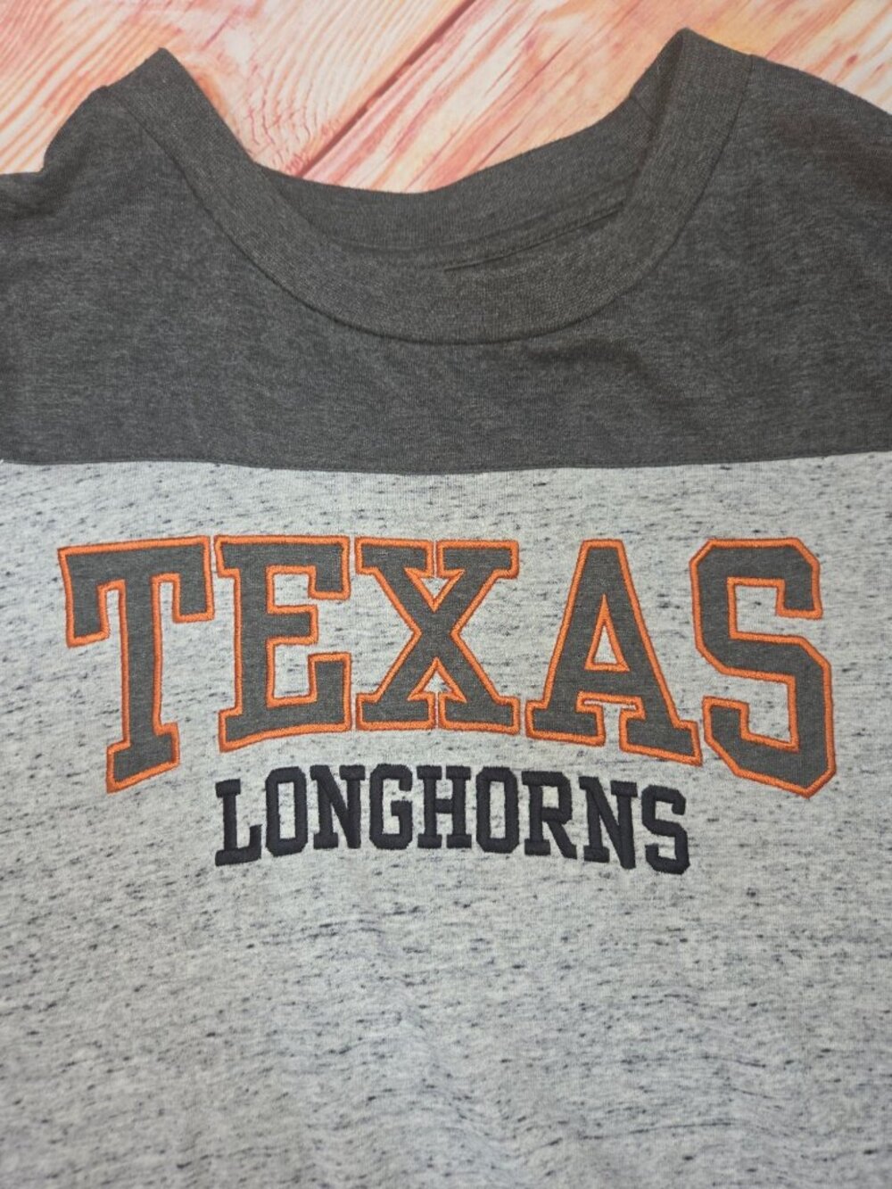 Texas Longhorns Gray Colorblock Crewneck T-Shirt Size XLT